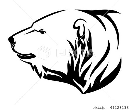 Polar Bear Profile Head Vector Design Stock Illustration