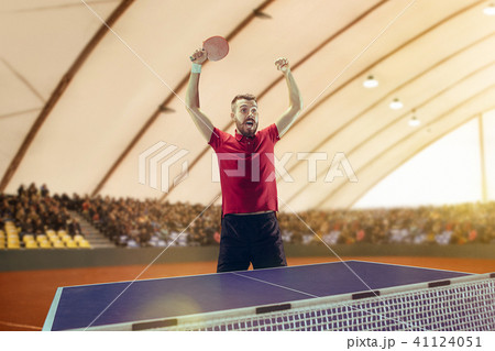 The table tennis player celebrating victory The table tennis player celebrating victory 41124051