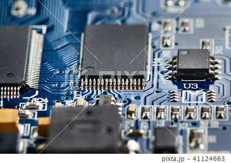 Microchips on electronic board Microchips on electronic board 41124663