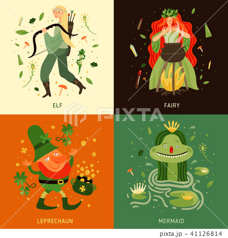 Forest Fairy Tale Characters Concept Icons Set 41126814