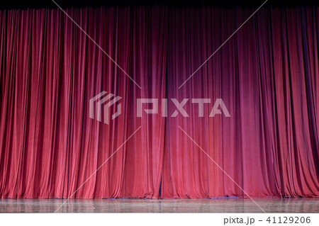 Red curtains and stage. Red curtains and stage. 41129206