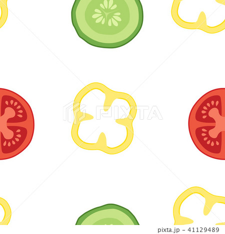 Seamless pattern with vegetables set Seamless pattern with vegetables set 41129489