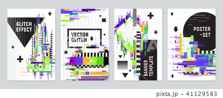 Posters Set With Glitch Effect 41129583
