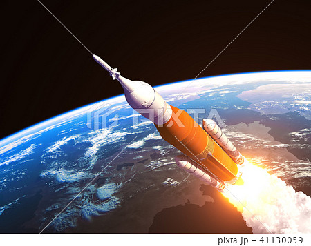 Space Launch System Over The Earth Space Launch System Over The Earth 41130059