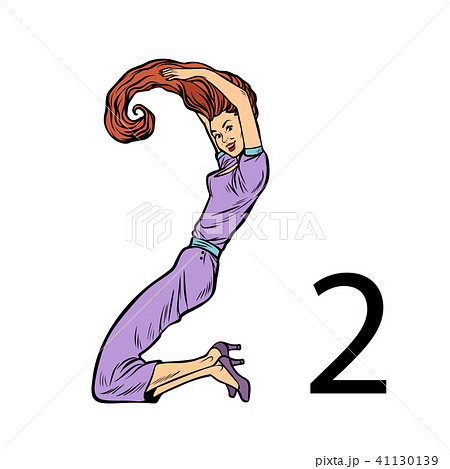 number two 2. Business people silhouette alphabet number two 2. Business people silhouette alphabet 41130139