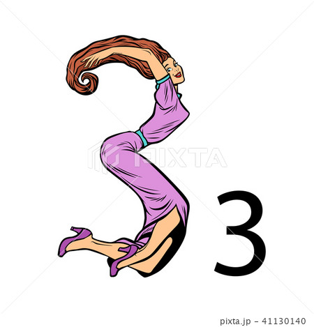 number three 3. Business people silhouette alphabet number three 3. Business people silhouette alphabet 41130140