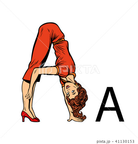 letter A as aes. Business people silhouette alphabet 41130153