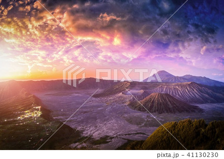 Mount Bromo volcano at sunrise in Indonesia. Mount Bromo volcano at sunrise in Indonesia. 41130230