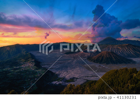 Mount Bromo volcano at sunrise Mount Bromo volcano at sunrise 41130231