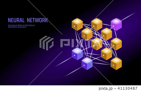 Neural net. Neuron network. Deep learning. Cognitive technology concept. Logical artificial 41130487