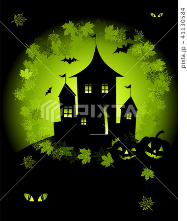 Halloween night holiday, house on hill Halloween night holiday, house on hill 41130584