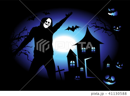 Halloween night holiday, house on hill Halloween night holiday, house on hill 41130588