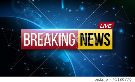 Creative vector illustration of world live breaking news. TV channel show broadcast art design 41130770