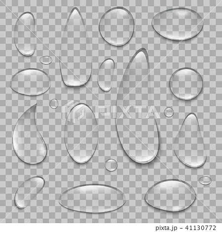 Creative vector illustration of pure clear water rain drops isolated on transparent background 41130772
