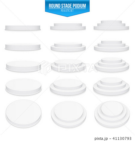 Creative vector illustration of 3d round stage podium set isolated on transparent background. Art Creative vector illustration of 3d round stage podium set isolated on transparent background. Art 41130793