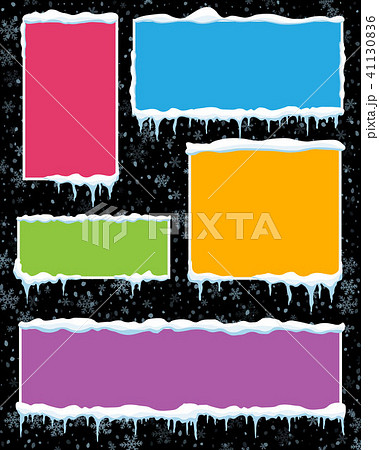 Creative vector illustration of icicle winter banner isolated on background. Art design snow piles 41130836