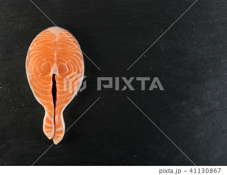 Raw Salmon Steak Background Raw Salmon Steak Background 41130867