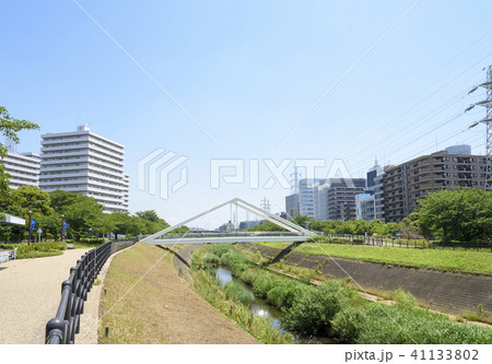 鶴見川とさんかくはし(横浜市港北区) 鶴見川とさんかくはし(横浜市港北区) 41133802