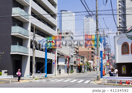 名古屋市中村区　則武本通3交差点 駅西銀座シンボルアーチ 41134592