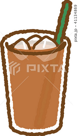 アイスティー ストロー 緑 のイラスト素材