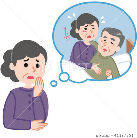 介護の悩み　老老介護の不安 41137551