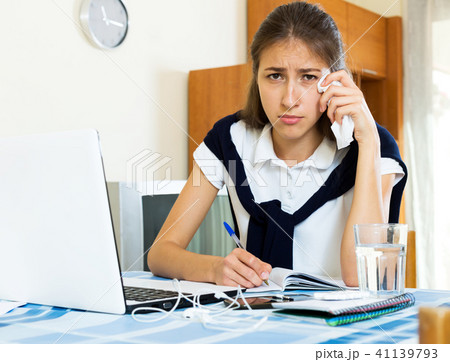 Depressed female college student Depressed female college student 41139793