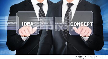 Man in suit touching screen Man in suit touching screen 41143520