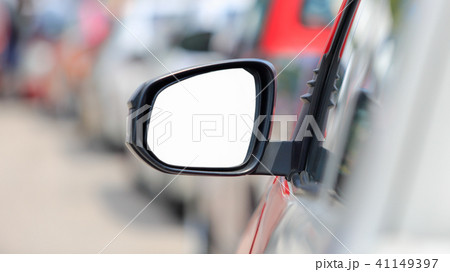 side view mirror car in rush hour traffic side view mirror car in rush hour traffic 41149397