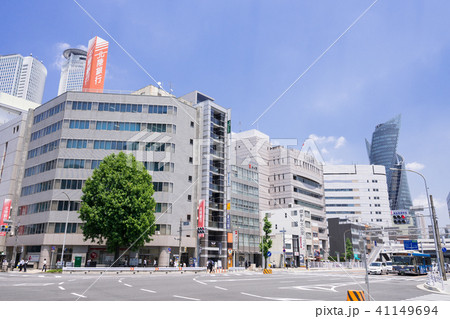 名古屋市中村区都市風景　太閤通　太閤一丁目交差点　名古屋駅前高層ビル群　北陸銀行 中村支店 41149694