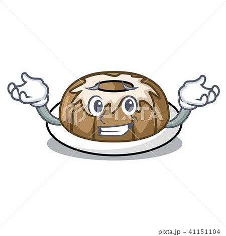 Grinning bundt cake character cartoon 41151104