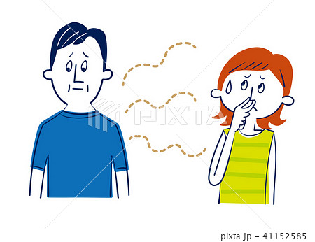 加齢臭に悩む夫婦のイラスト素材