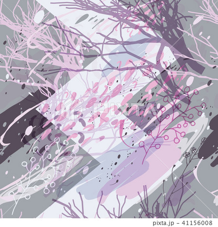 Military camouflage texture with trees, branches, grass and watercolor stains 41156008