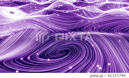 Abstract wave with lights spheres. 3D rendering 41157794