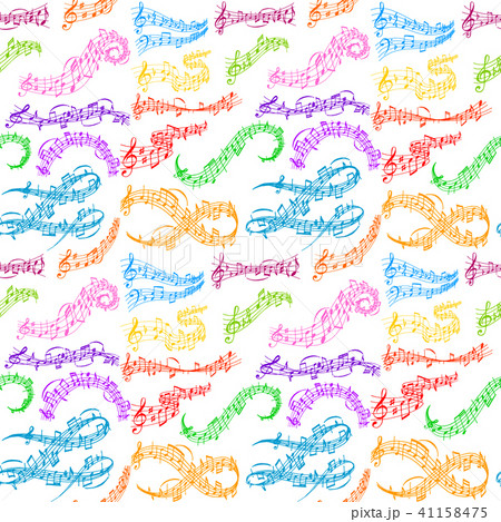 Notes music melody colorfull musician symbols sound melody seamless pattern background text writting 41158475