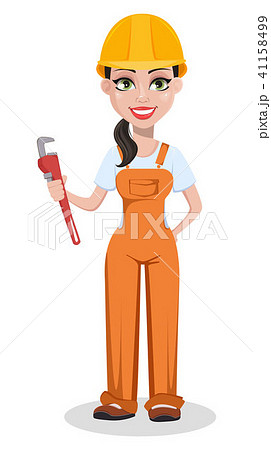 Beautiful female builder in uniform Beautiful female builder in uniform 41158499
