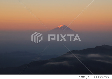 甲武信ヶ岳から望む 朝焼けの富士山 甲武信ヶ岳から望む 朝焼けの富士山 41159295