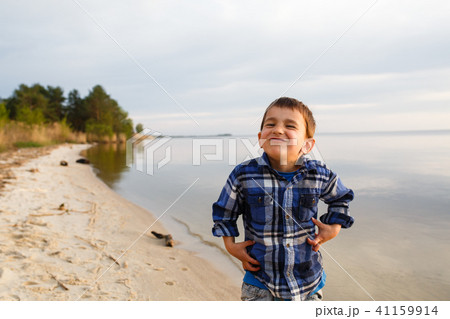 Little baby boy on the beach Little baby boy on the beach 41159914