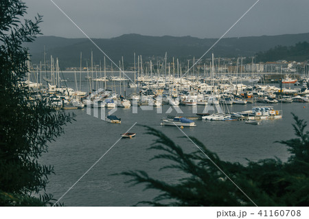Harbor with boats in baiona, galicia, spain Harbor with boats in baiona, galicia, spain 41160708