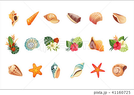 Realistic Tropical Icons Setのイラスト素材