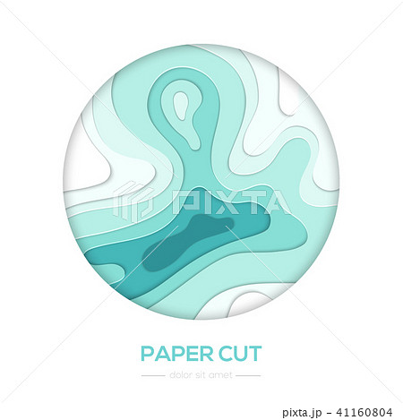 Blue abstract layout - vector paper cut banner 41160804