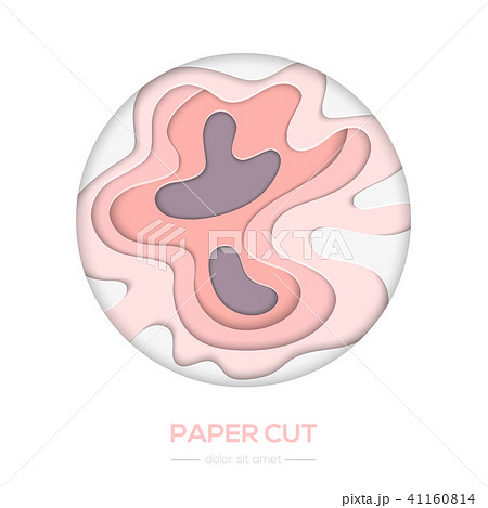 Pink abstract layout - vector paper cut banner 41160814