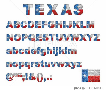 Texas flag font on a brick wall 41160816