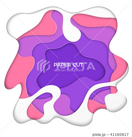 Multicolored abstract layout - vector paper cut illustration 41160817