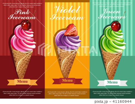 Ice cream set Vector. Colorful different flavors 41160944