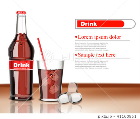 Soda drink bottle and glass pattern Vector 41160951