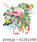 Pink flamingo illustration isolated on white background. 41161448