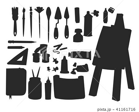 Painting art tools palette vector silhouette illustration details stationery creative paint Painting art tools palette vector silhouette illustration details stationery creative paint 41161716