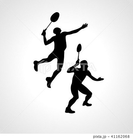Mens doubles badminton players. Vector illustration 41162068