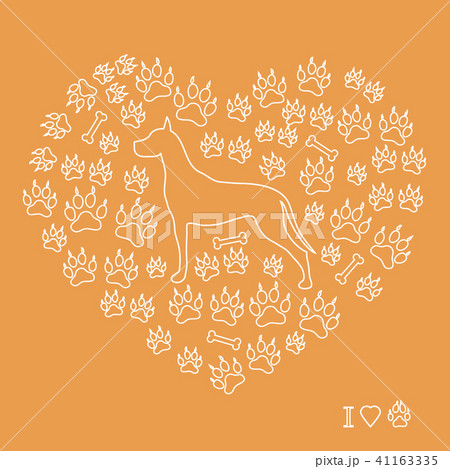 great dane silhouette on a background of dog 41163335