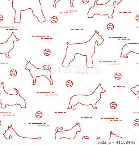 Seamless pattern with dogs and tennis balls Seamless pattern with dogs and tennis balls 41163445